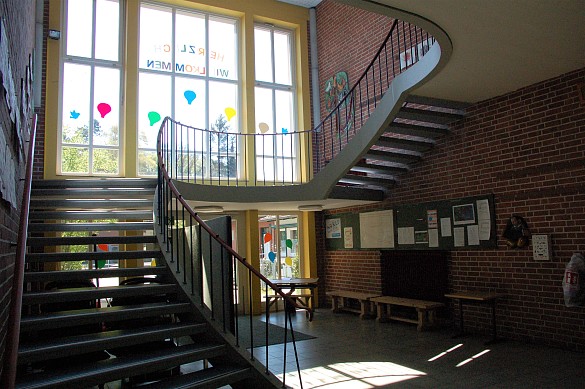 Die Wendeltreppe in die erste Etage